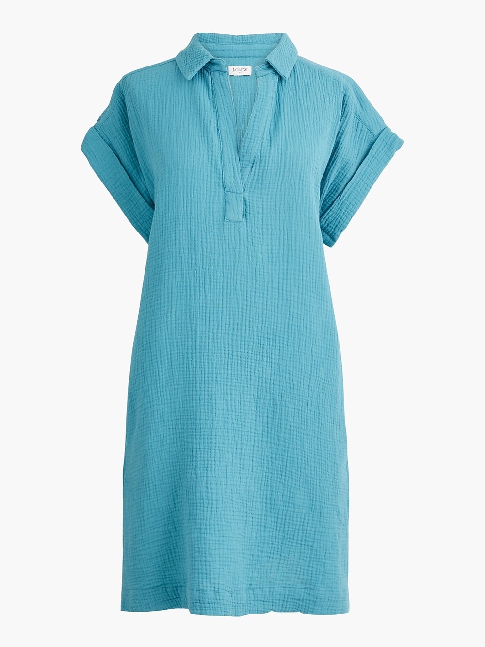 J.Crew teal Atlantis Gauze mini popover dress small